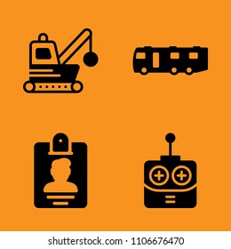 plastic, key, corporate and van icons set. Vector illustration for web and design