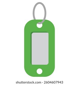 Plastic key tag vector cartoon illustration isolated on a white background.