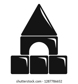 Plastic kid castle icon. Simple illustration of plastic kid castle vector icon for web design isolated on white background