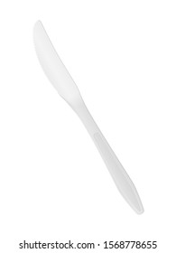 Plastic knife on a white background. Vector illustration.