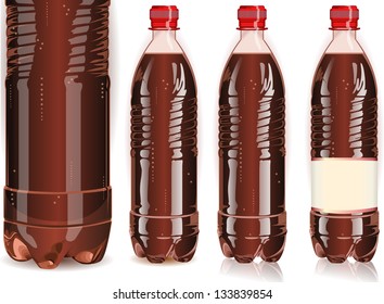 Plastic Label Bottle of Soda Cola.