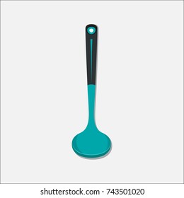 Plastic ladle with black handle