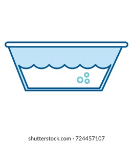 plastic laundry container with water