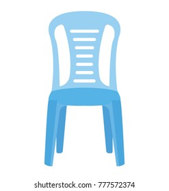 
A plastic lawn chair used for sitting 
