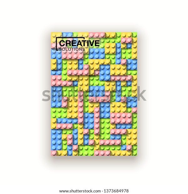 Plastic Lego Construction Blocks Background Illustration Stock Vector Royalty Free 1373684978