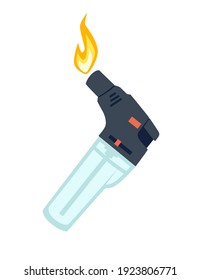 Plastic lighter for kitchen or cigarette gas lighter smoker accessory vector illustration isolated on white background
