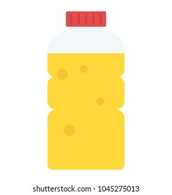 A plastic liquid bottle filled with oil