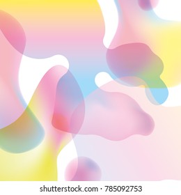 Plastic or liquid colorful shapes. Modern 3d abstract background for template