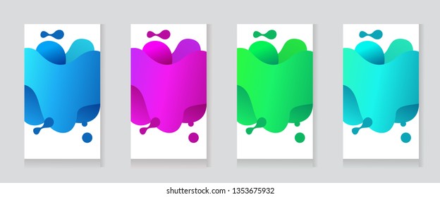 Plastic liquid gradient waves sale banner template