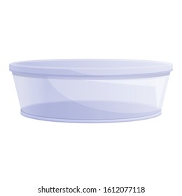 Plastic lunch box icon. Cartoon of plastic lunch box vector icon for web design isolated on white background