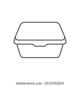 Plastic lunch box line icon