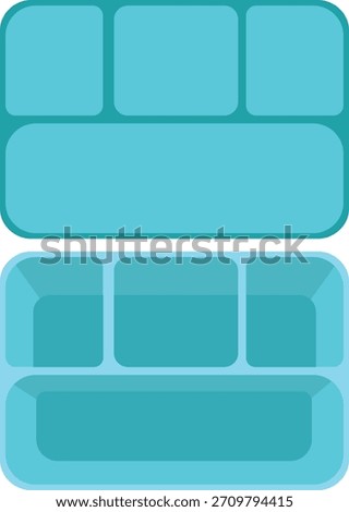 plastic lunch box top view.