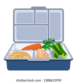 Plastic lunchbox icon. Cartoon of plastic lunchbox vector icon for web design isolated on white background