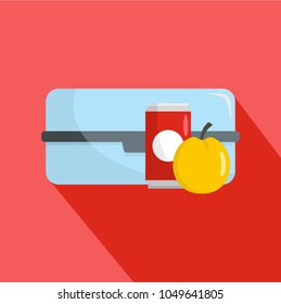 Plastic lunchbox icon. Flat illustration of plastic lunchbox vector icon for web
