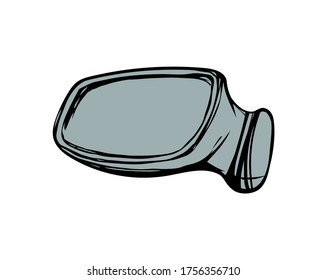 Espejo de coche. Icono de dibujo del vector