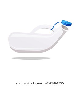 Vetor urinário masculino plástico isolado no fundo branco.
