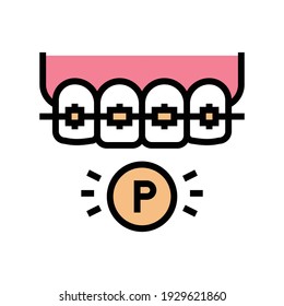 plastic material tooth braces color icon vector. plastic material tooth braces sign. isolated symbol illustration