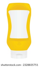 Plastic mayonnaise bottle, vector illustration