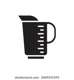 Plastic Measuring Cup Filled Icon Vector Illustration