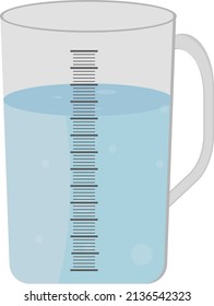 Plastic measuring cup, illustration, vector on a white background.