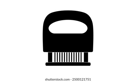 Plastic Meat Tenderizer,Black Isolated Silhouette