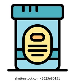 Plastic medical container with a label displaying pharmaceutical information for accurate dosage and healthcare