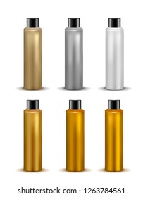 Plastic or metal cosmetic bottle with cap.