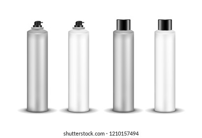 Plastic or metal cosmetic spray bottle with cap.