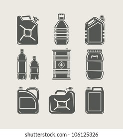 plastic and metallic can set icon vector illustration