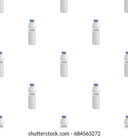 Plastic milk bottle icon in cartoon style isolated on white background. Milk product and sweet symbol stock vector illustration.