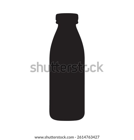 Plastic milk bottle silhouette vector flat illustration design