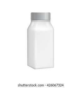Plastic milk bottle template. Blank packaging isolated on white background. 