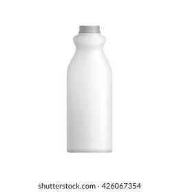 Plastic milk bottle template. Blank packaging isolated on white background.