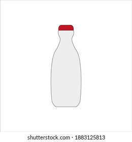 plastic milk bottle, vector icon