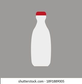 plastic milk bottle, vector icon