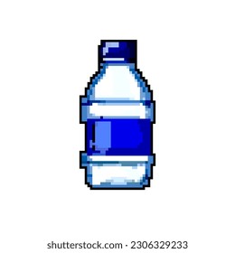 plastic mineral water bottle game pixel art retro vector. bit plastic mineral water bottle. old vintage illustration