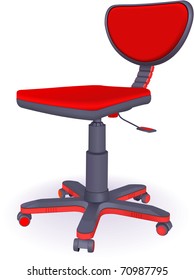 Plastic modern office chair on castors in vector