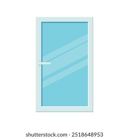 Ventana abatible de plástico moderna en estilo plano. Ilustración vectorial