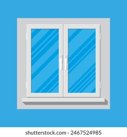 Ventana moderna de plástico. Ilustración vectorial en estilo plano