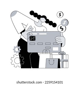 Plastic money abstract concept vector illustration. Credit and debit card, plastic banknotes, polymer cash production, economics, digital money, secure bank transactions abstract metaphor.