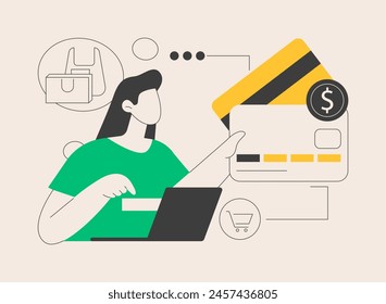 Plastic money abstract concept vector illustration. Credit and debit card, plastic banknotes, polymer cash production, economics, digital money, secure bank transactions abstract metaphor.