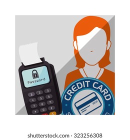 Plastic money and electronic payment design, vector illustration.