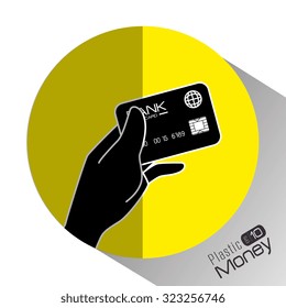 Plastic money and electronic payment design, vector illustration.