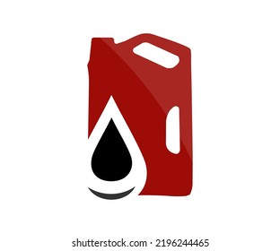 Plastic motor oil canister logo design. Motor oil pouring, Car maintenance change liquid. Transmission and Maintenance Gear. Energy fuel concept. Synthetic motor oil pouring, fresh motor oil vector.