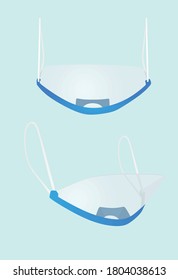 Visera de boca de plástico. ilustración vectorial