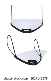 Plastic mouth visor. vector illustration