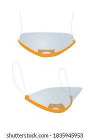 Plastic mouth visor. vector illustration