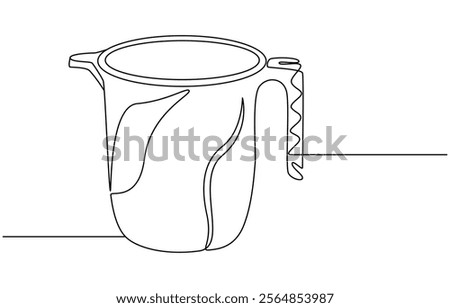 Plastic Mug continuous one line drawing, Shower Mug one line drawing