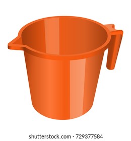 plastic mug jug container orange color tumbler volume liter