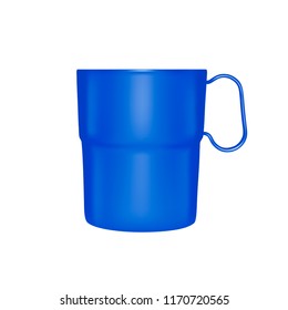 Plastic mug in vector.